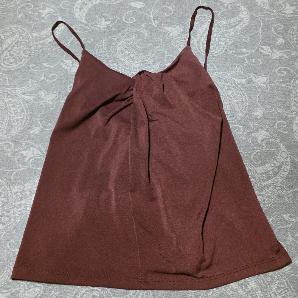Banana Republic Maroon Front Knot Tank (Size S)